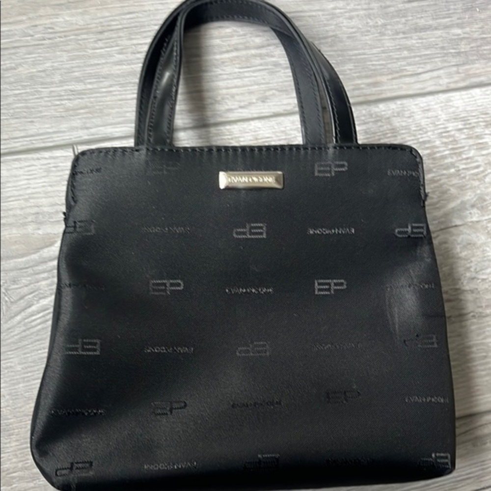 Evan Picone Black Clutch with Textured Design, Perfect for Evening Events!